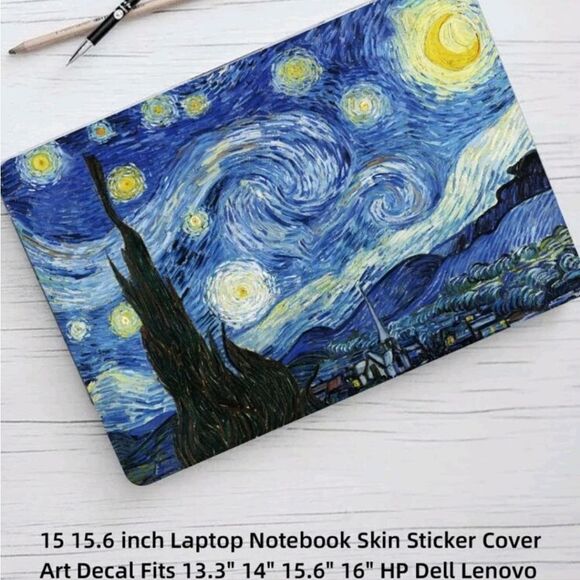 Van Gogh Starry Night Laptop Skin - Picture 6 of 6
